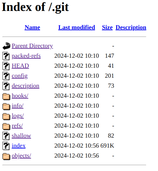 .git listing